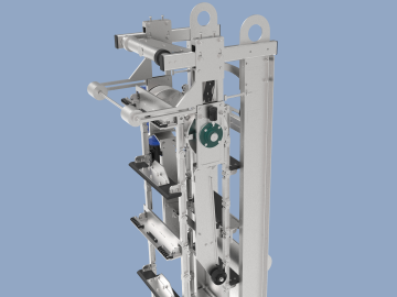 Expulsionator system for solids deflection on the Aqua Caiman Vertical screen