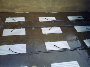 HiOx Messner aeration panels in an oxidation ditch